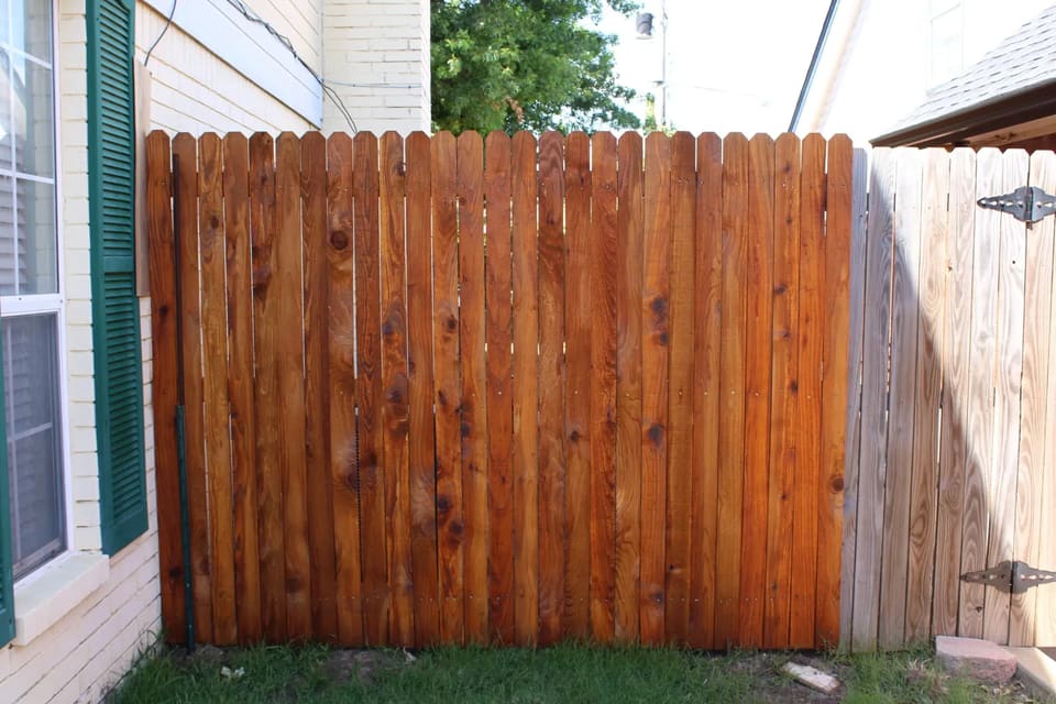 This fence was professionally stained and looks great