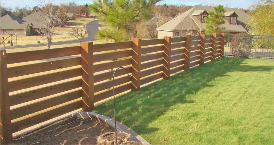 split rail fence with sable brown stain