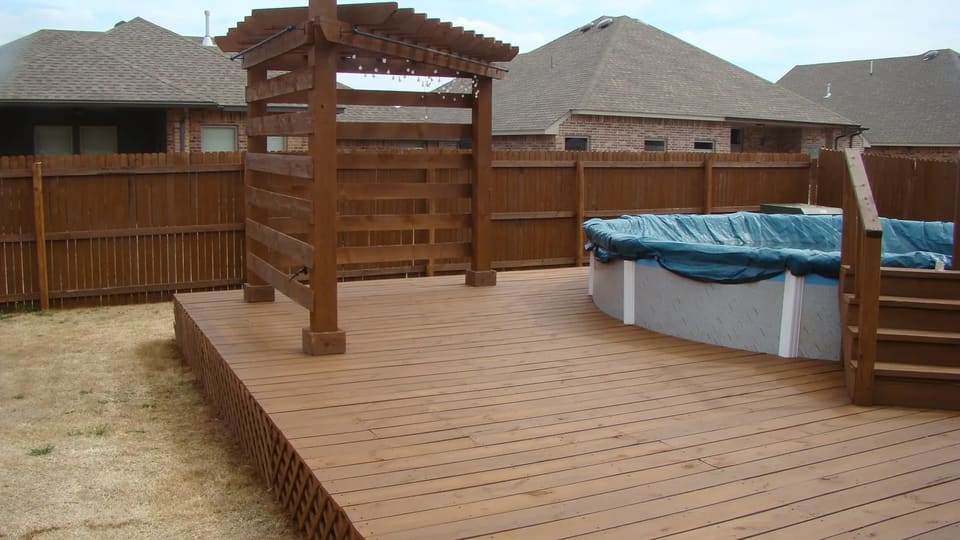 Deck stained with sable brown