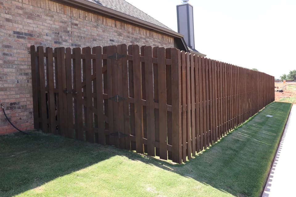 Fence Stained with coffee brown Fence Stained with coffee brown scaled