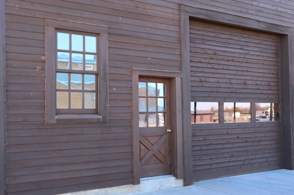 fresh new stain on the barn siding