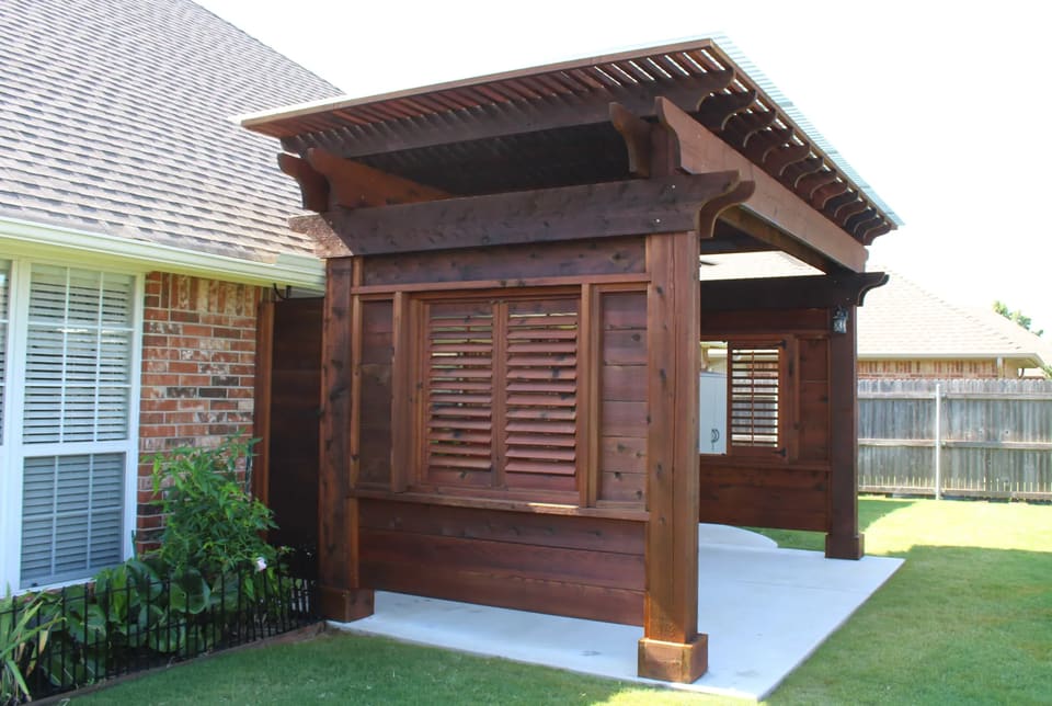 Pergola after staining